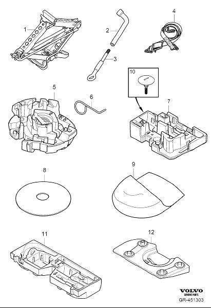 Diagram Tools and jack for your 2024 Volvo S60   