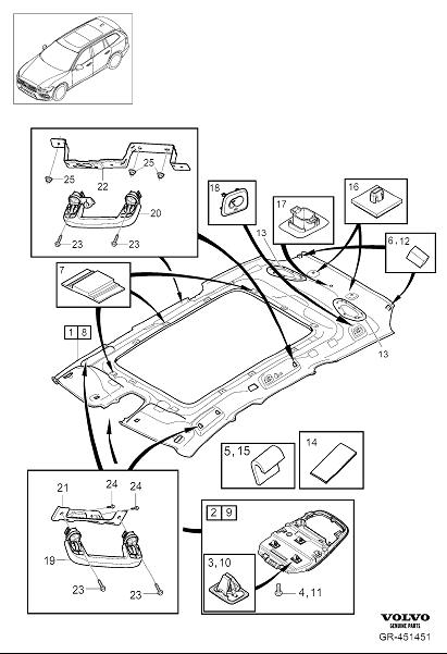 Diagram Headlining for your 2019 Volvo V60 Cross Country   