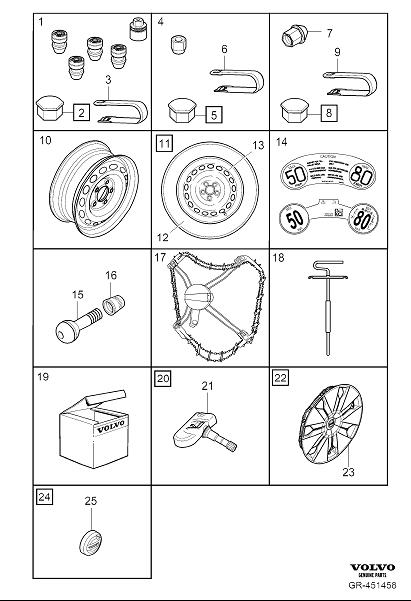 Diagram Wheel equipment for your 2008 Volvo S40   