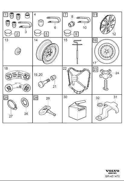 Diagram Wheel equipment for your 2013 Volvo