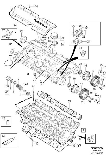 Diagram Cylinder head for your Volvo S60  