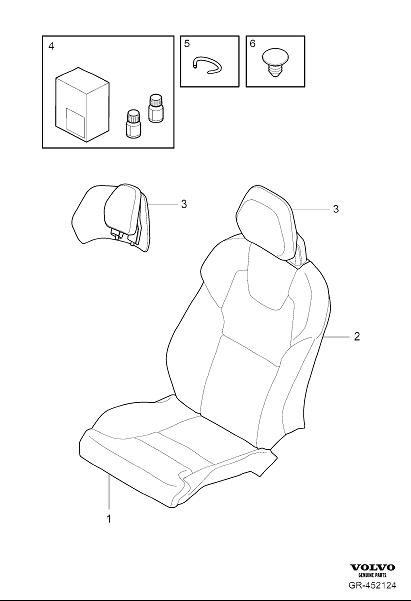 Diagram Upholstery front seat for your 1997 Volvo S90   
