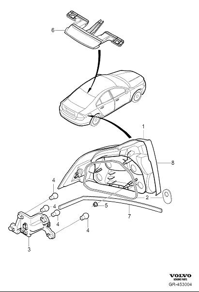 Diagram Lighting rear for your Volvo S60 Cross Country  