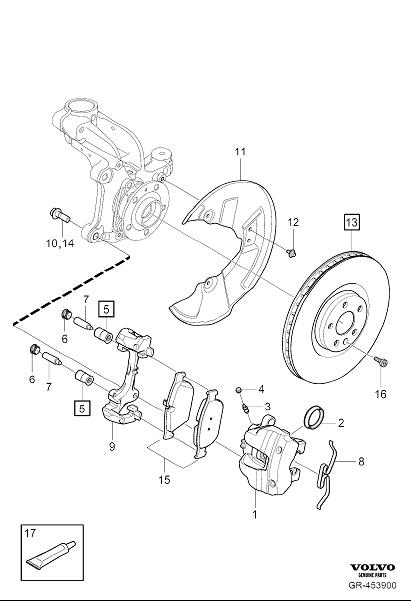 Diagram Front wheel brake for your Volvo XC40  