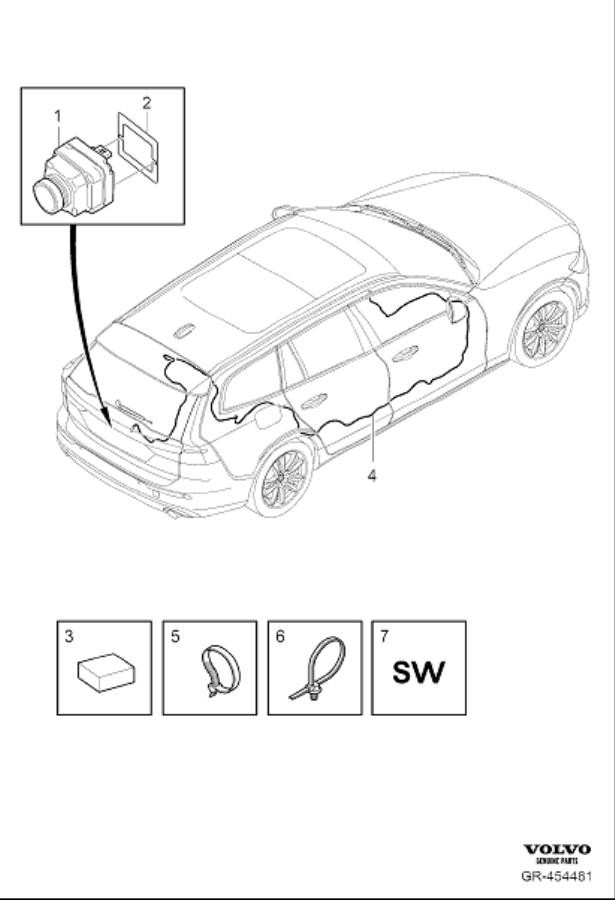 Diagram Park assist camera rear for your 2024 Volvo V60   