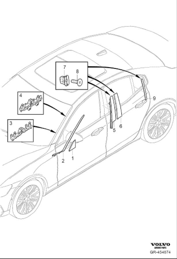 Diagram Trim parts external for your Volvo