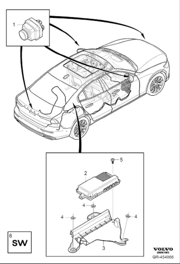Diagram Parking assistance camera pac360 for your 2019 Volvo S60   