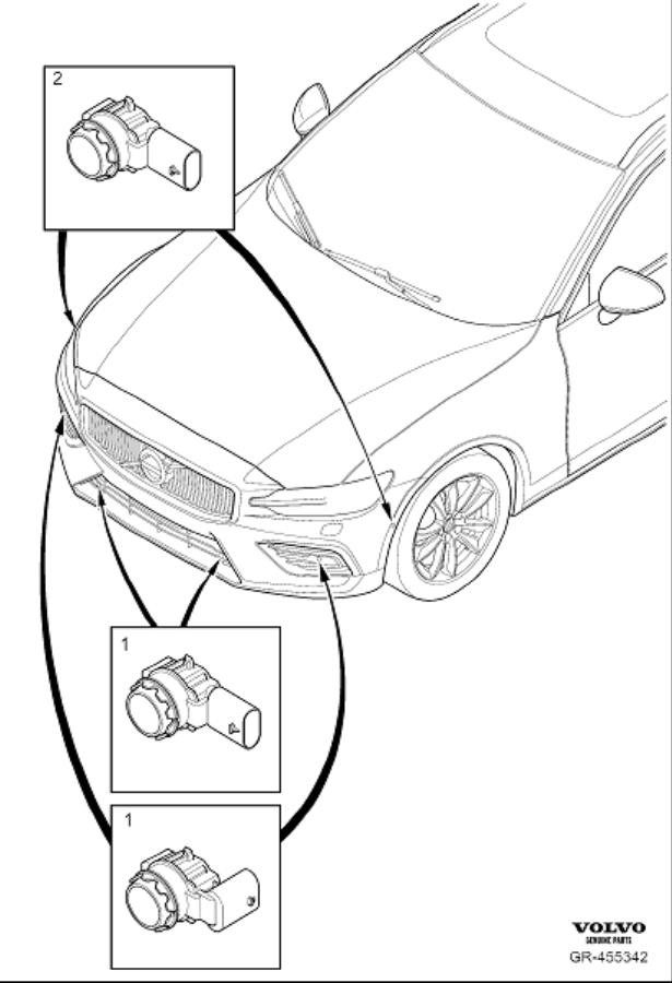 Diagram Park assist front for your 2005 Volvo S60   