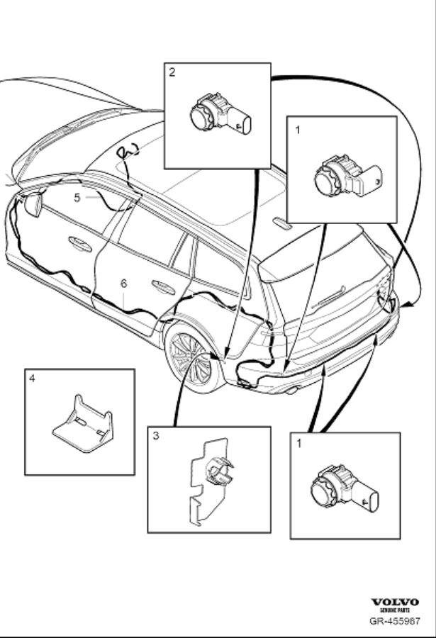 Diagram Park assist rear for your 2013 Volvo XC60   