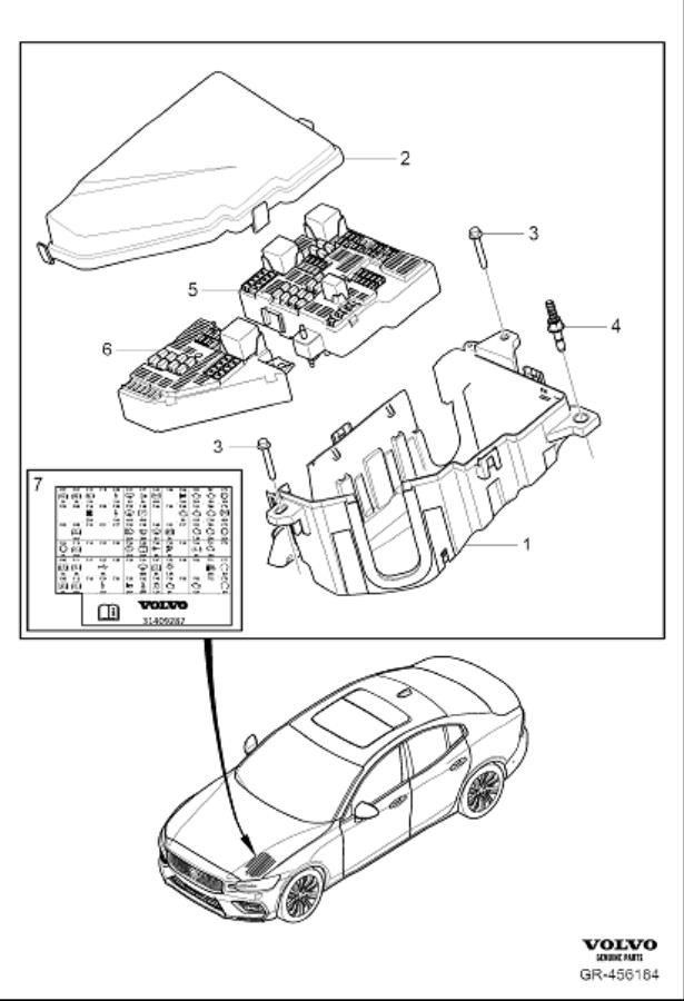 Diagram Relay and fuse box engine compartment (ejb) for your Volvo S60 Cross Country  