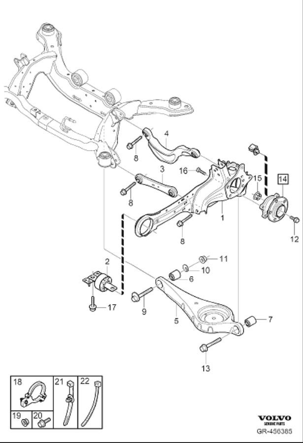 Diagram Rear suspension for your Volvo V70  