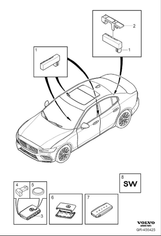 Diagram Remote control key system for your 2005 Volvo XC90   