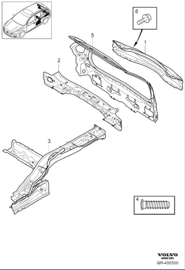 Diagram Rear section for your Volvo S60 Cross Country  