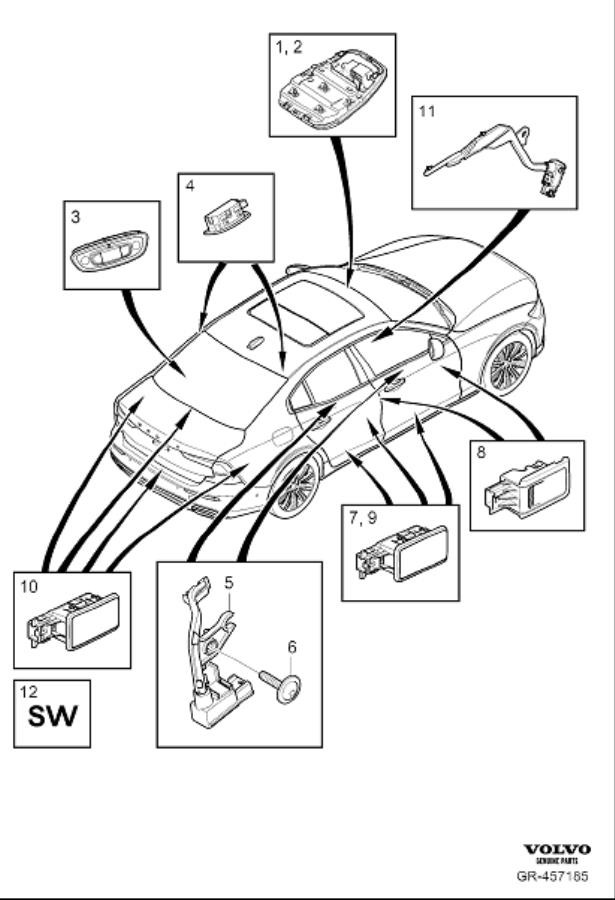 Diagram Lighting inner for your 2015 Volvo XC60   