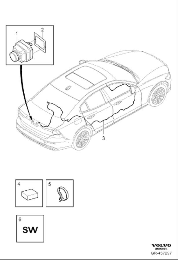 Diagram Park assist camera rear for your 2023 Volvo S60   