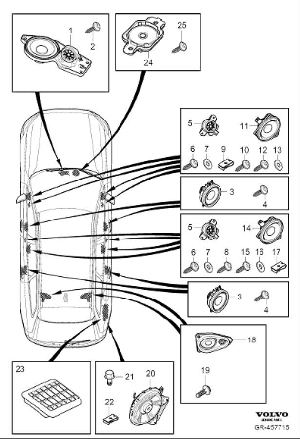 Diagram Loudspeaker for your 2000 Volvo S80   