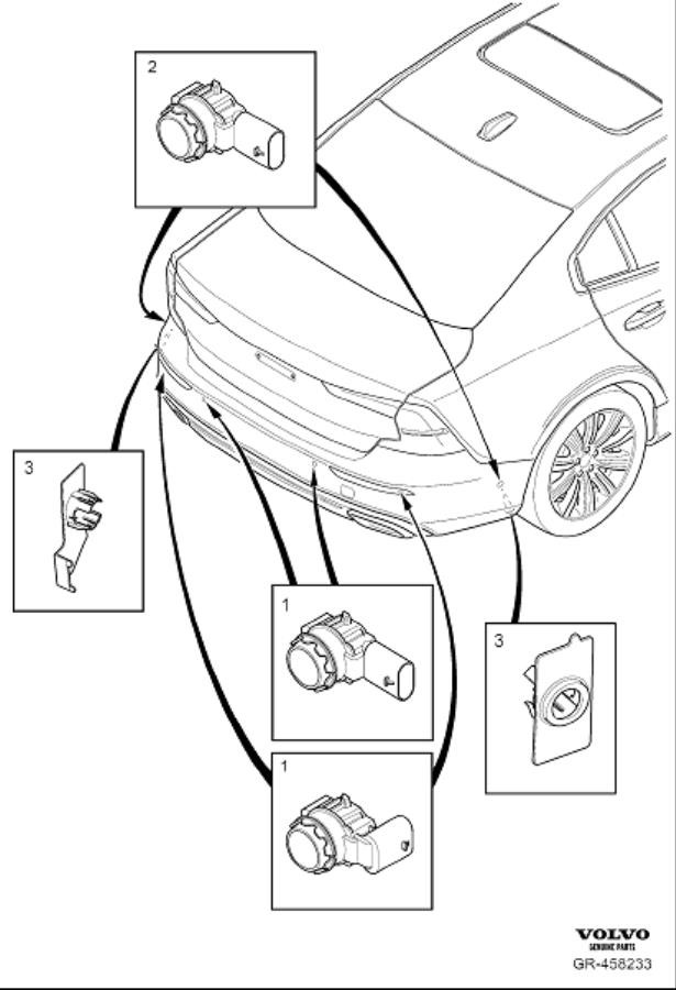 Diagram Park assist rear for your Volvo S60  