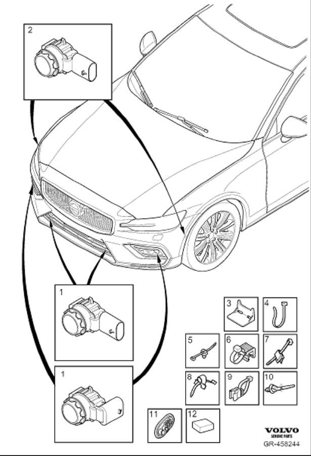 Diagram Park assist front for your 2021 Volvo S60   
