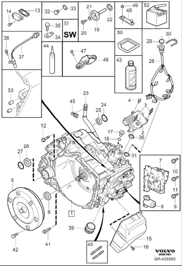 Diagram Automatic transmission for your 2014 Volvo S60  2.5l 5 cylinder Turbo 
