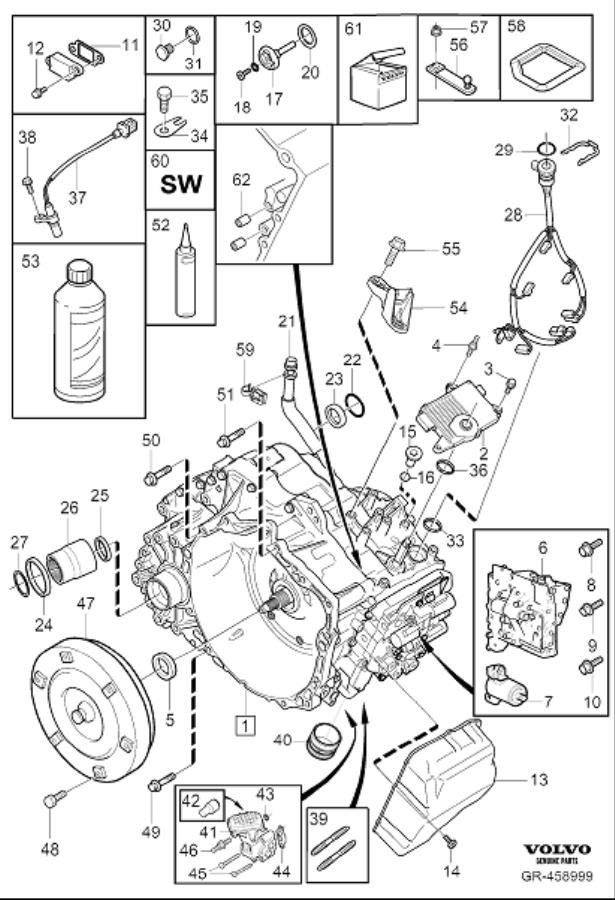 Diagram Automatic transmission for your 2016 Volvo XC60  2.5l 5 cylinder Turbo 