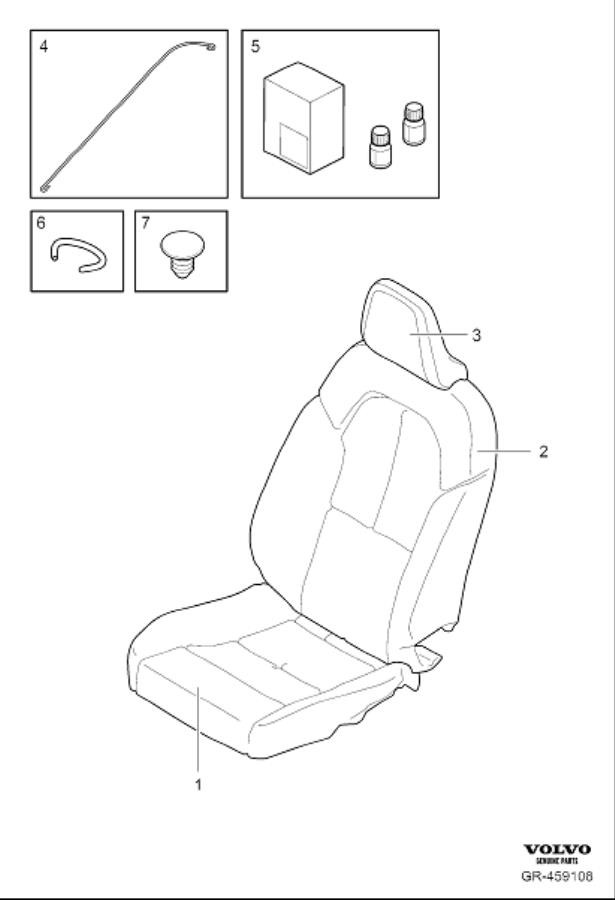 Diagram Upholstery front seat for your 2021 Volvo XC40   