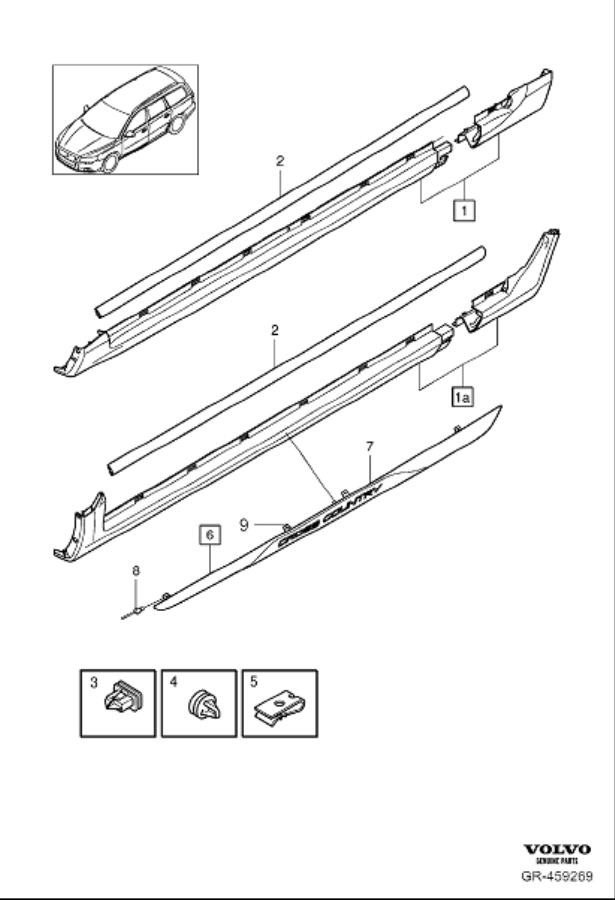 Diagram Bottom rail for your 2009 Volvo XC70   