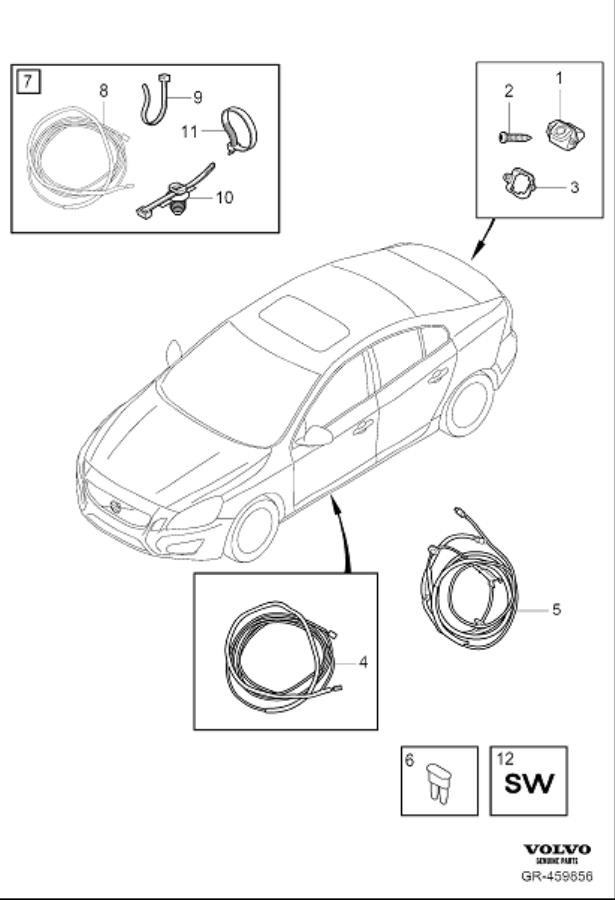 Diagram Park assist camera rear for your Volvo S60  