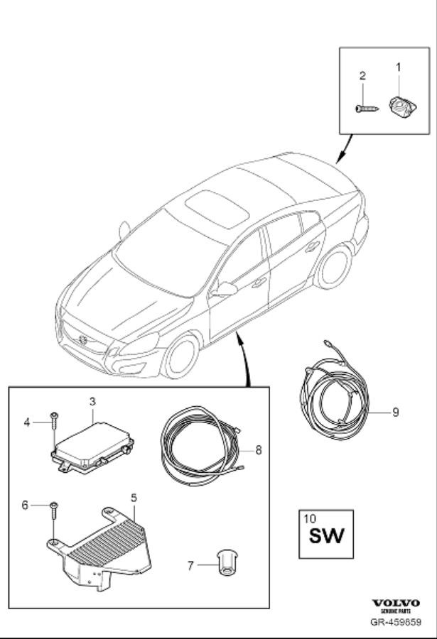Diagram Park assist camera rear for your Volvo S60  