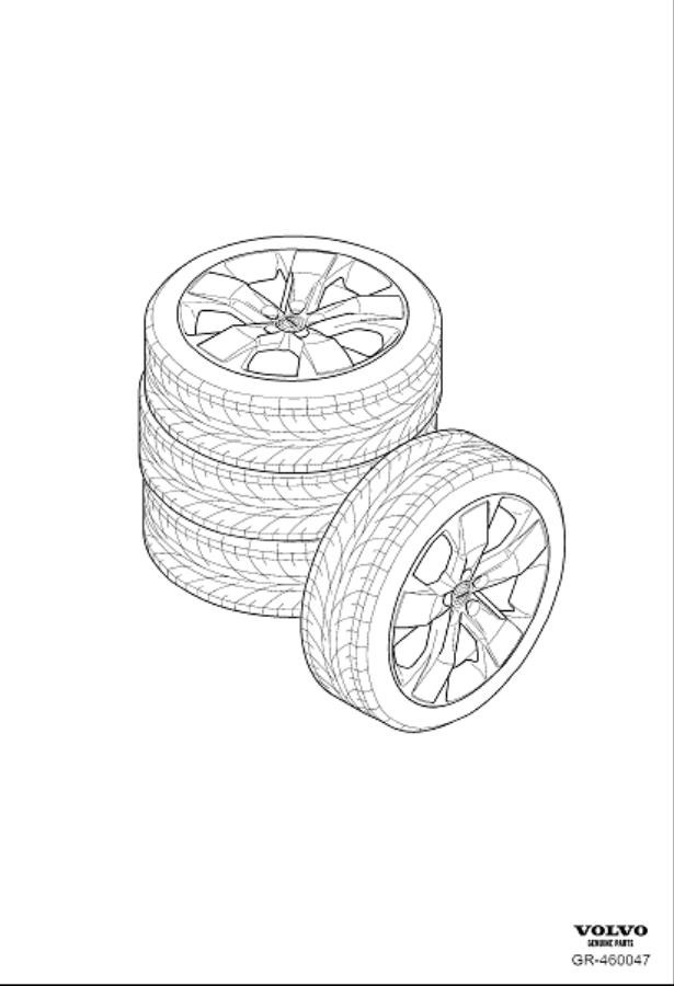Diagram Winter wheels, complete, friction, Winter wheels, complete, studded for your 2024 Volvo XC60   