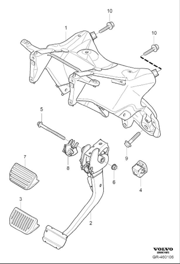Diagram Brake control brake pedal for your Volvo XC60  