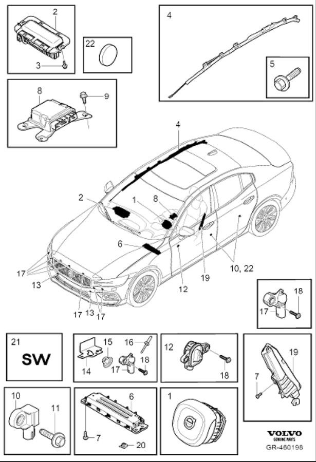 Diagram Airbags for your 2016 Volvo XC60   