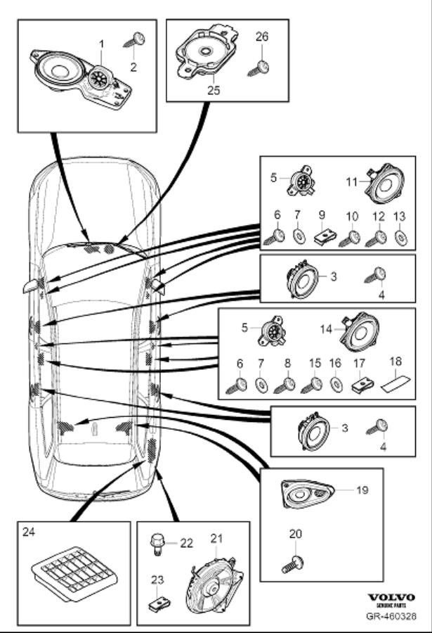 Diagram Loudspeaker for your 2005 Volvo S60   