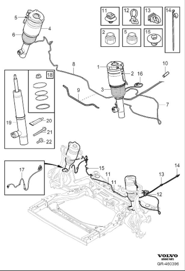 Diagram Air suspension front for your Volvo XC90  