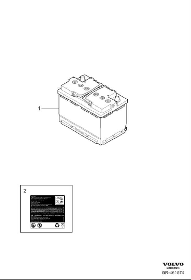 Diagram Battery for your 2001 Volvo V70   