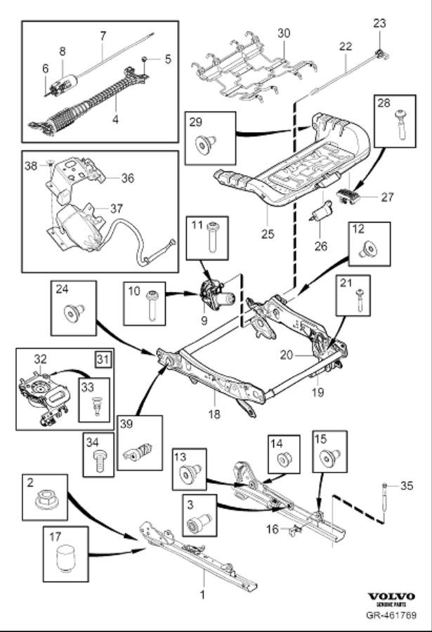 Full size assembly image of Subframe for seat, electrical adjustment (1/1)
