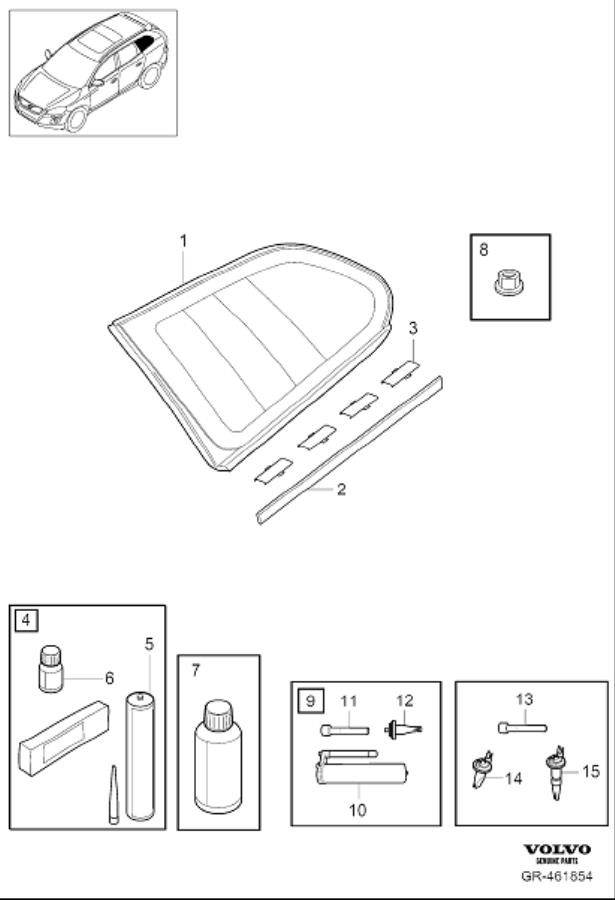 Diagram Q-glass body for your 2011 Volvo XC60   