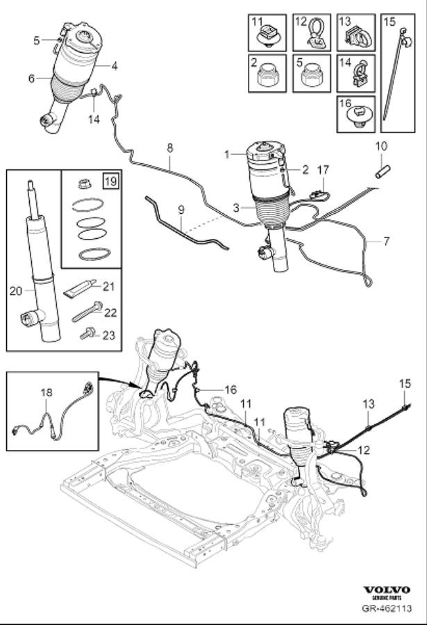 Diagram Air suspension front for your Volvo XC60  