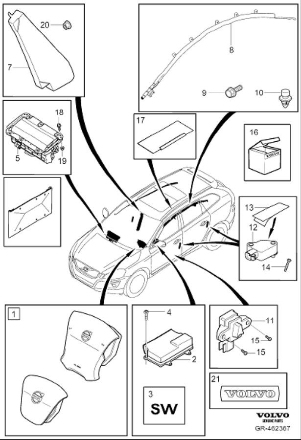 Diagram Airbag for your 2010 Volvo XC60   