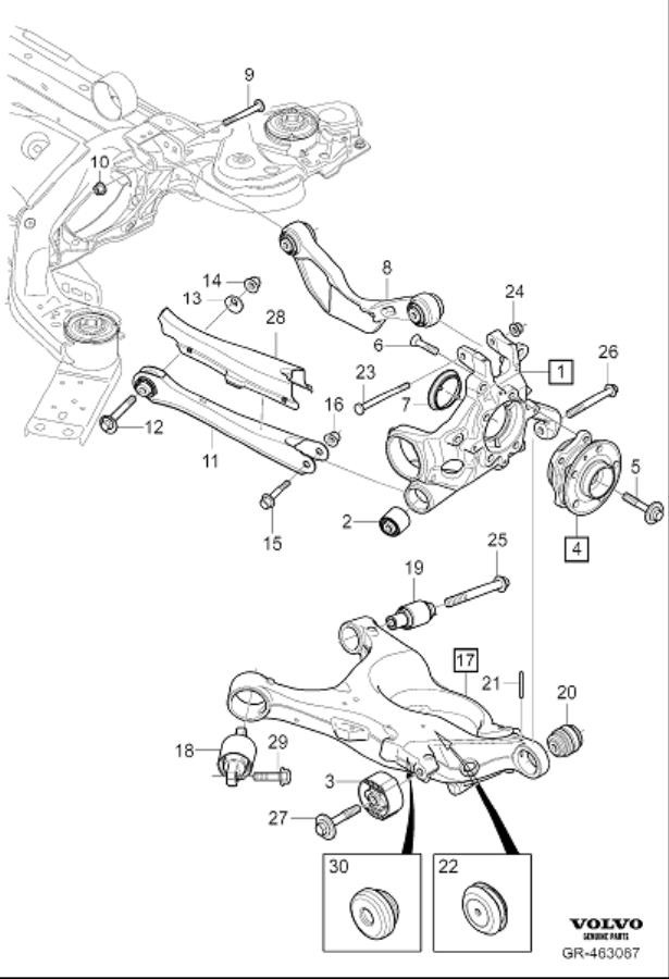 Diagram Rear suspension for your 2017 Volvo V90 Cross Country   