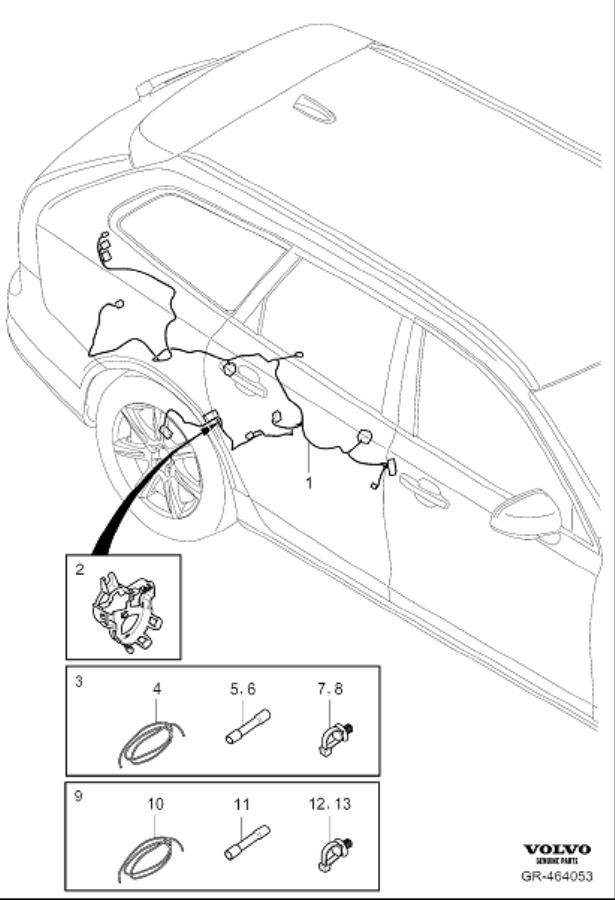 Diagram Cable harness rear axle for your 2020 Volvo XC60   