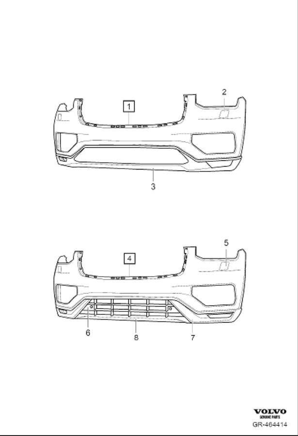 Diagram Bumper front for your Volvo XC90  