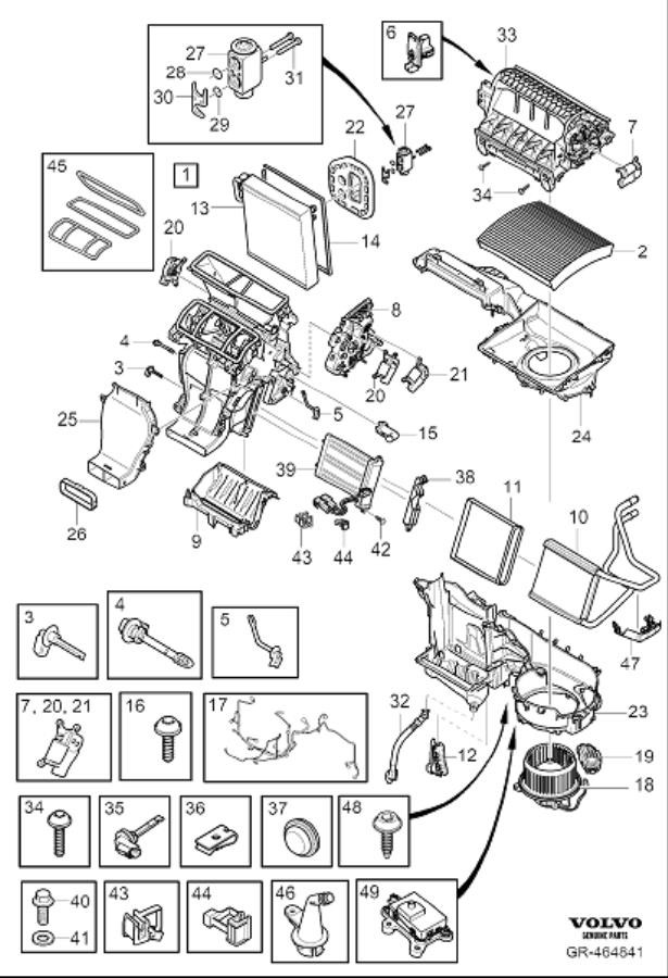 Diagram Climate unit assembly for your Volvo XC40  