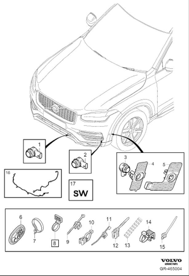 Diagram Park assist front for your 2005 Volvo S60   