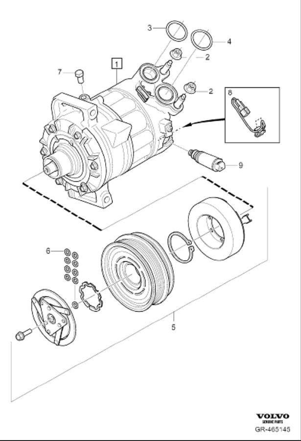 Diagram Compressor for your Volvo V70  