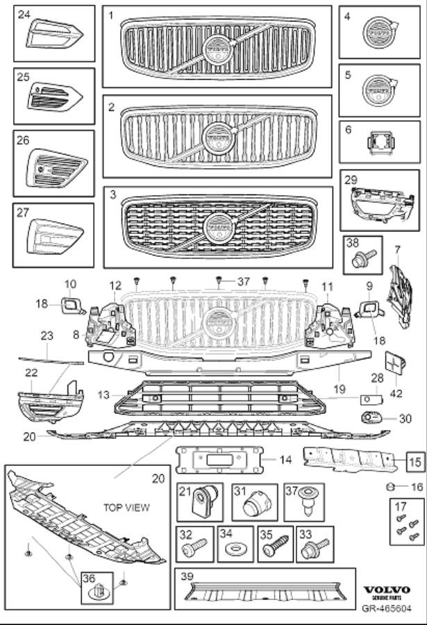 Diagram Bumper, front, body parts for your 2016 Volvo XC60   