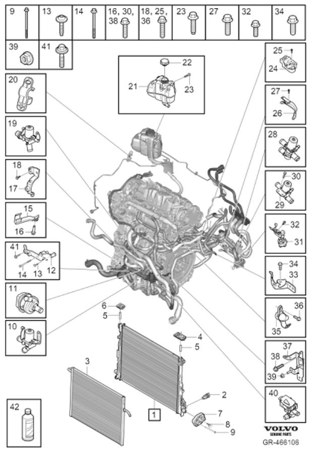 Diagram Radiator and connections for your 1998 Volvo V90   