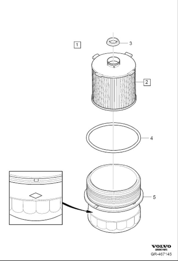 Diagram Oil filter for your 2014 Volvo V60   