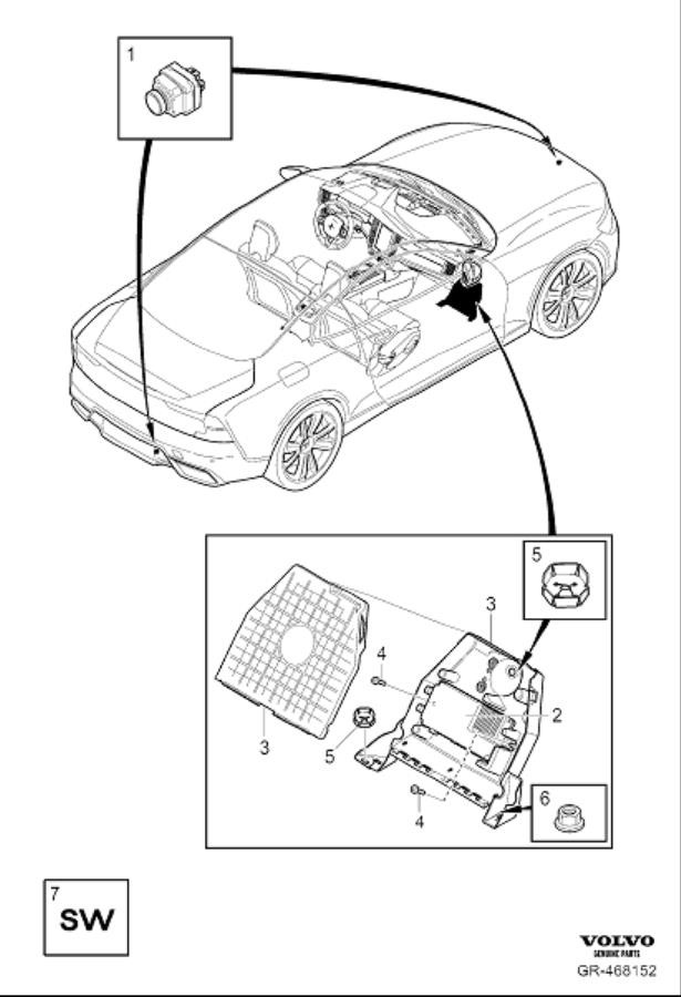 Diagram Parking assistance camera PAC360 for your 1997 Volvo S90   