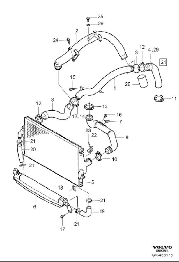 Diagram Intercooler for your 2008 Volvo S60   