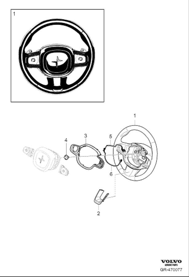 Diagram Steering wheel, 3-spoke for your 2013 Volvo XC60   